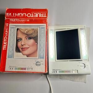 70s Vintage Clairol True-To-Light VII Lighted Makeup Mirror Original Box Working